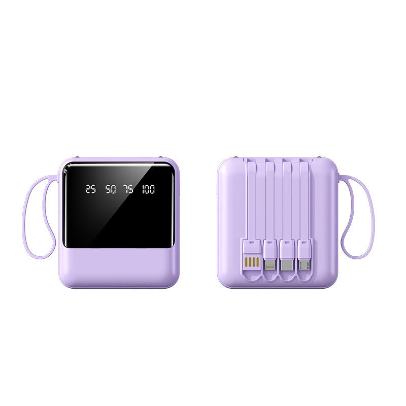 Portable power bank with LED status indicator and integrated cable system Kalsten