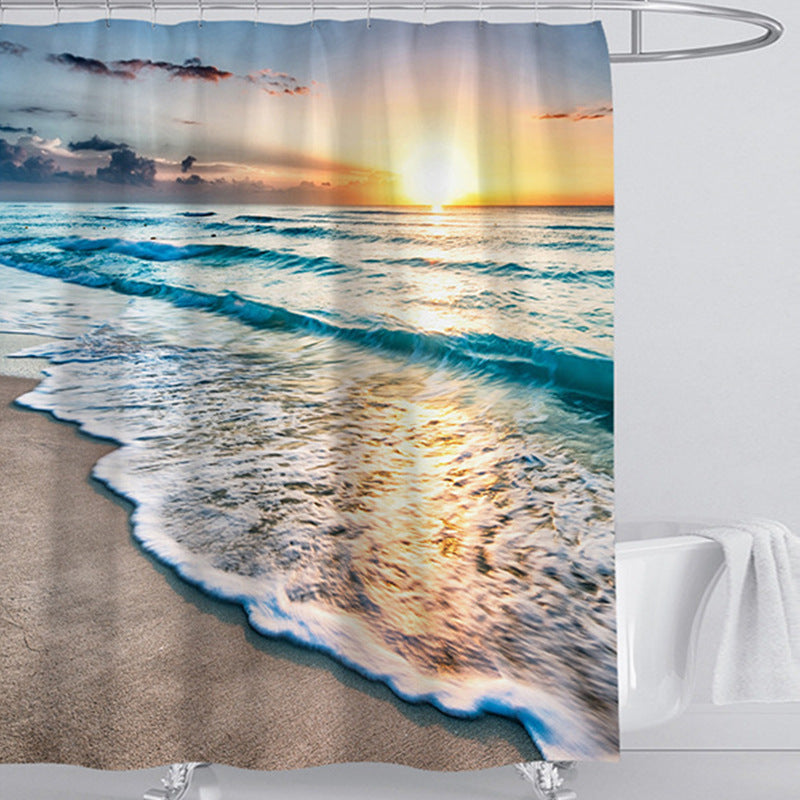 Beach-Themed Shower Curtain Kalsten