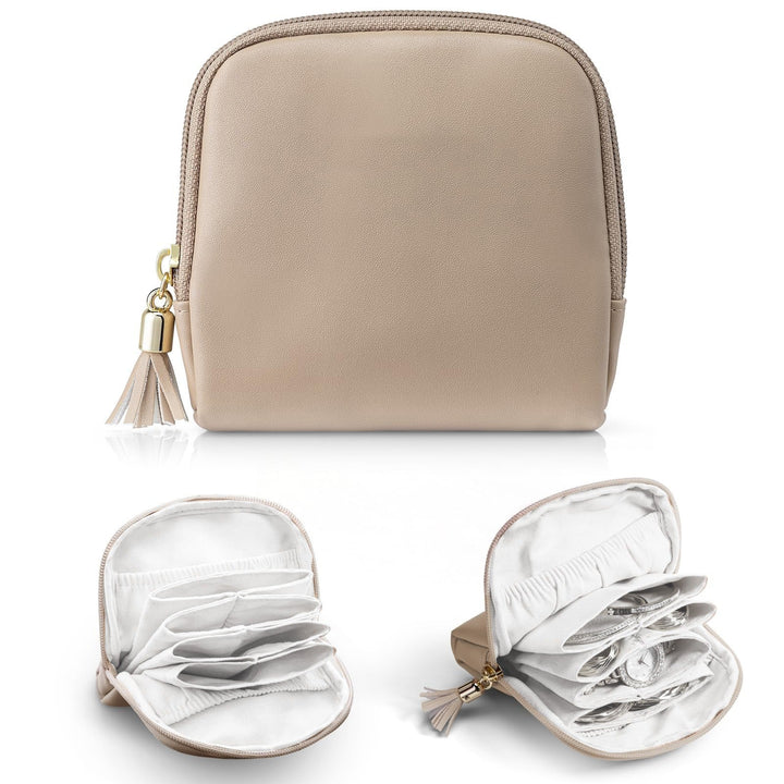 Cosmetic organizer with structured interior and elegant tassel Kalsten