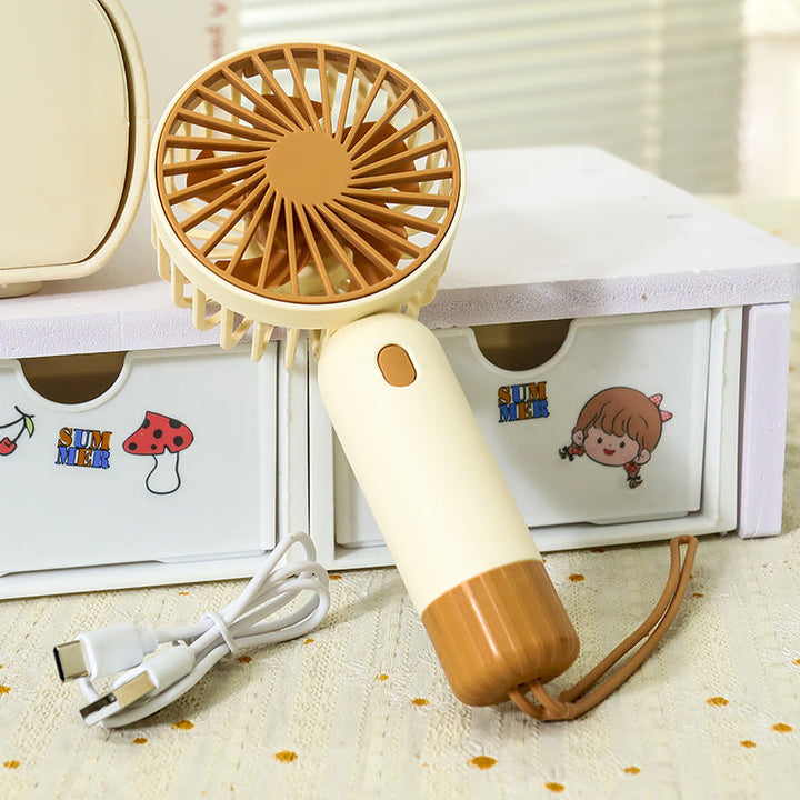 Women's Portable Mini Fan with Ergonomic Grip and USB Charging Function Kalsten