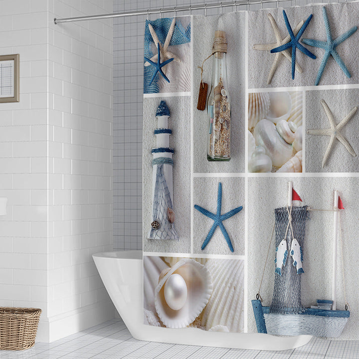 Coastal-themed Shower Curtain Kalsten