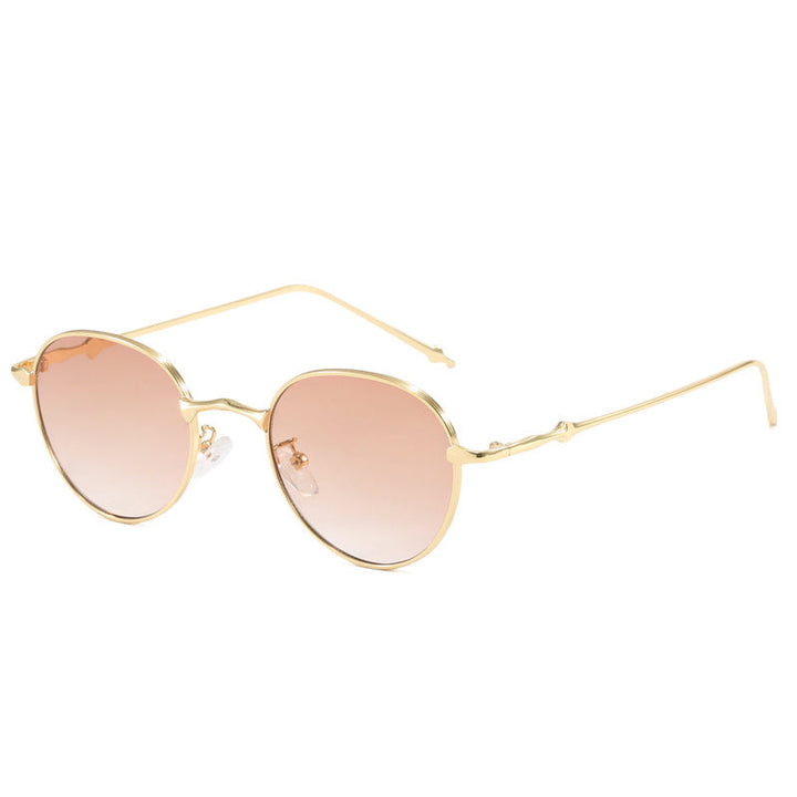 Ladies elegant round sunglasses with stylish metal frame Kalsten