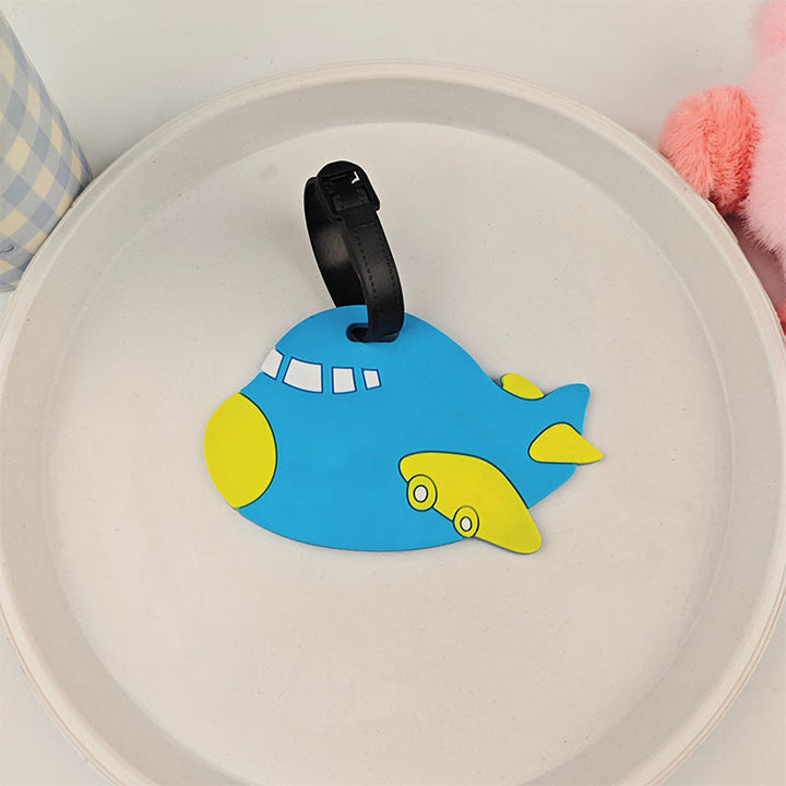 playful silicone airplane luggage tag with adjustable buckle strap Kalsten