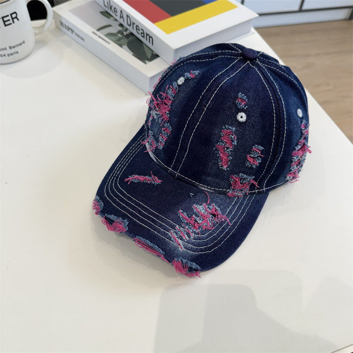 Women's Distressed Denim Baseball Cap Kalsten