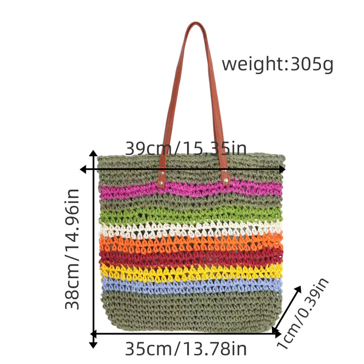 Braided tote bag with colorful gradient Kalsten