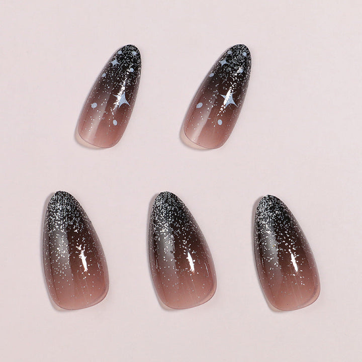 Artistic Ombre Press-On Nail Set with Celestial Design Kalsten