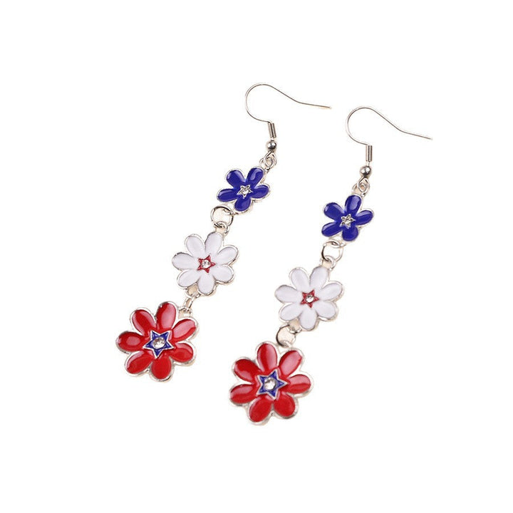 Women's delicate multi-tiered flower earrings made of enamel and stainless steel Kalsten