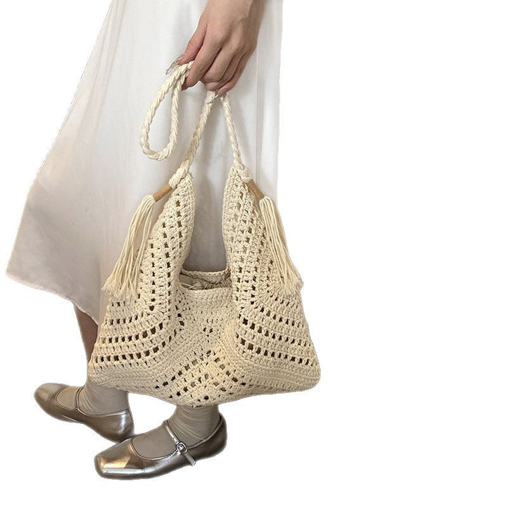 Hand-knotted beach bag with tassels Kalsten
