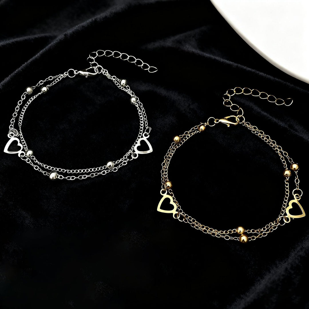 Heart Charm Layered Bracelet Kalsten