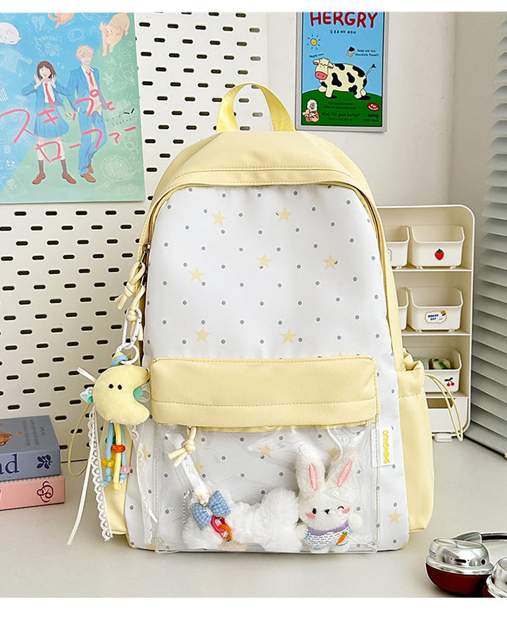Children's Whimsical Star-Themed Transparent School Backpack
