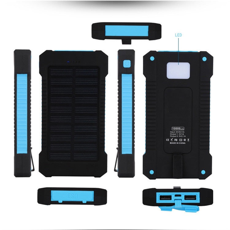 Solar-powered power bank with integrated compass and carabiner hook Kalsten