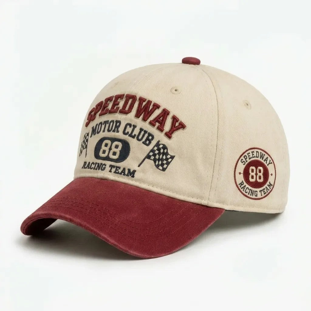 Women sporty cap with racing motif Brehn