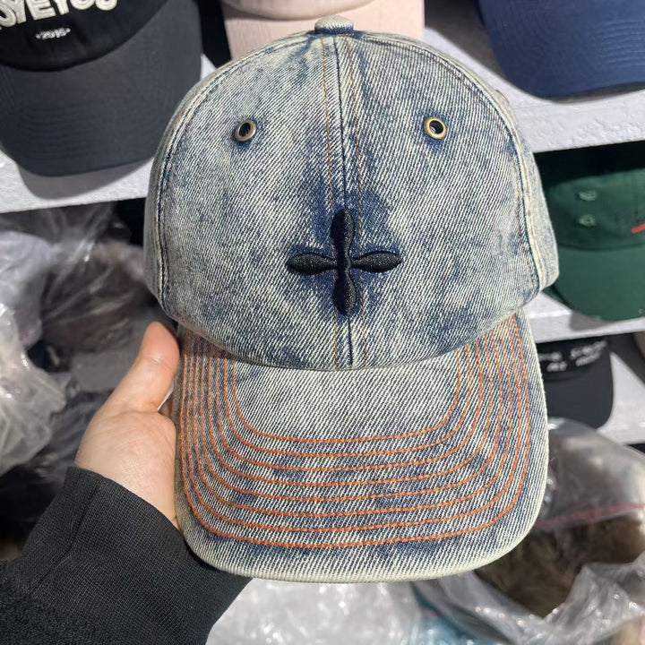 Men's Distressed Denim Baseball Cap Kalsten 1784188018