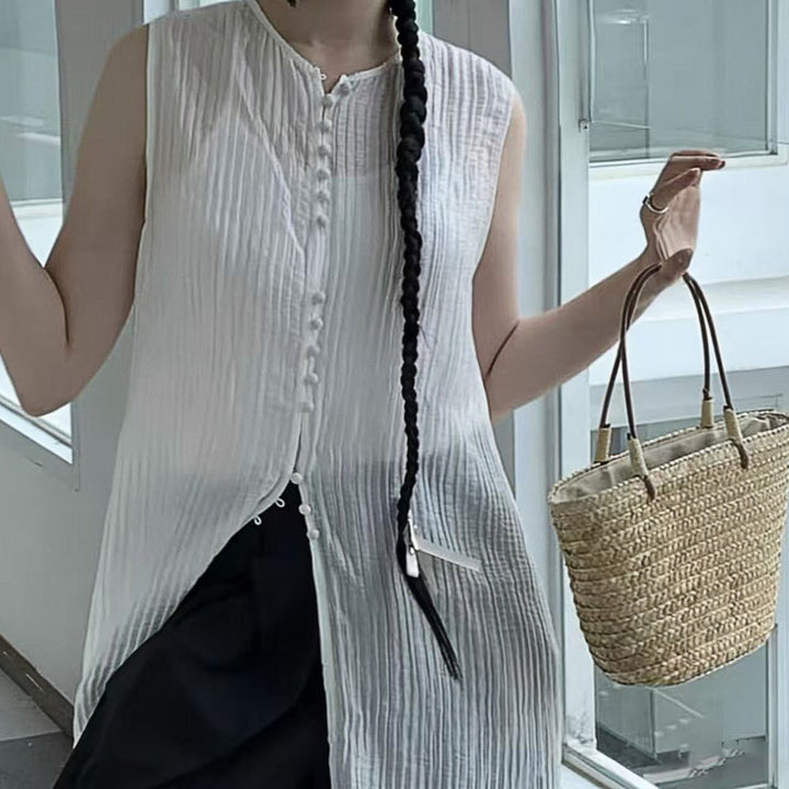 Handmade basket bag with leather handles Kalsten