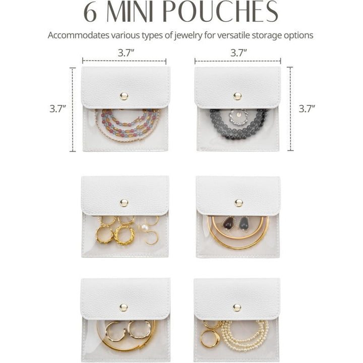 Jewelry storage bag made of high-quality material with transparent compartments Kalsten