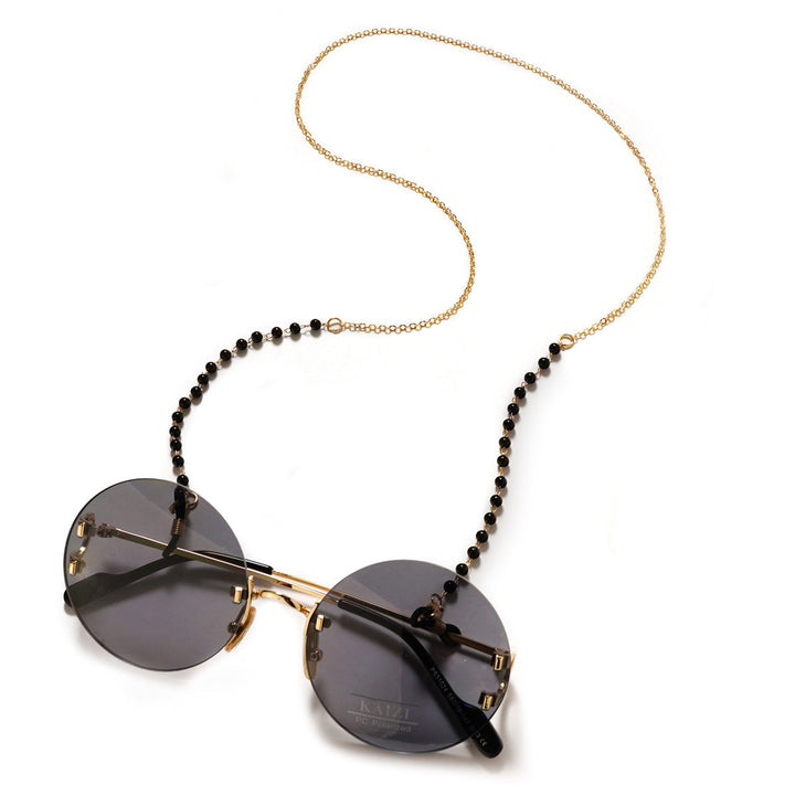 Premium Black Beaded Eyewear Chain Kalsten
