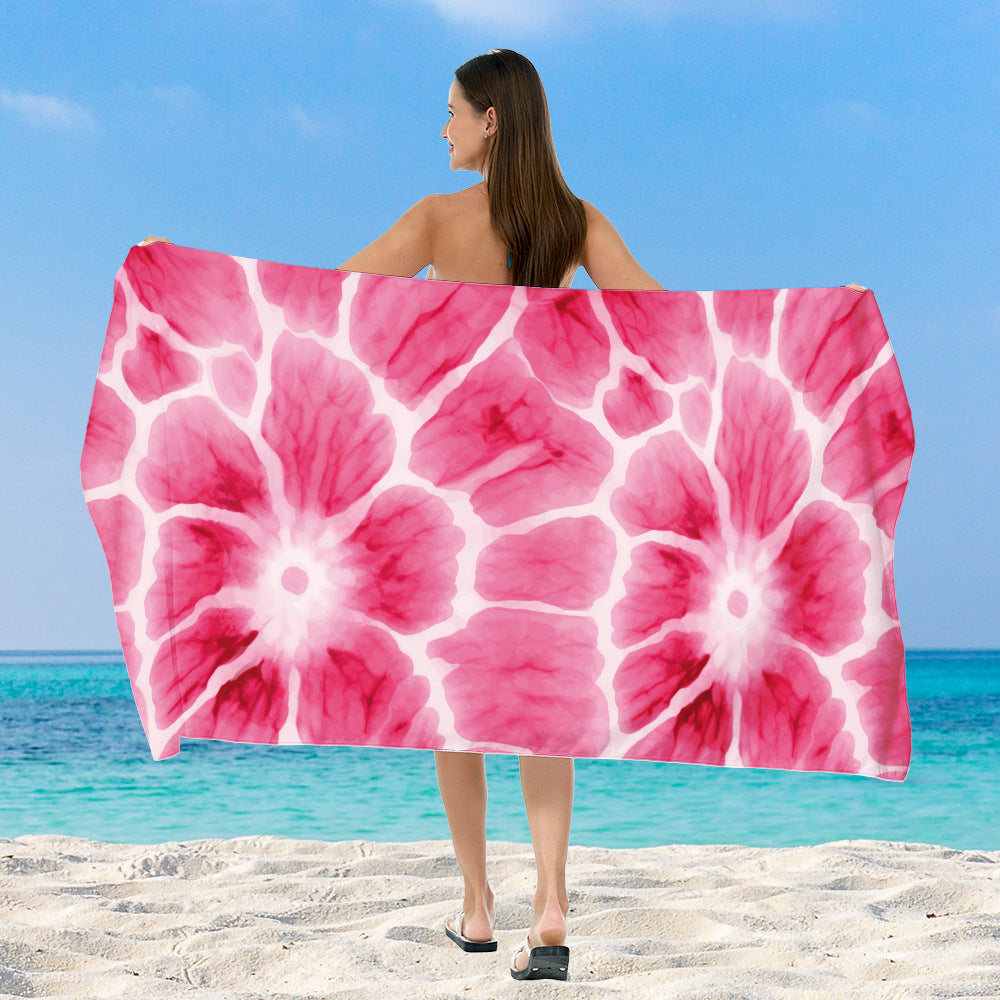 Beach towel with elegant floral watercolor design Kalsten