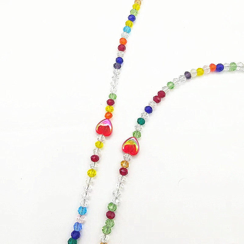 Colorful glass necklace with heart pendant Kalsten