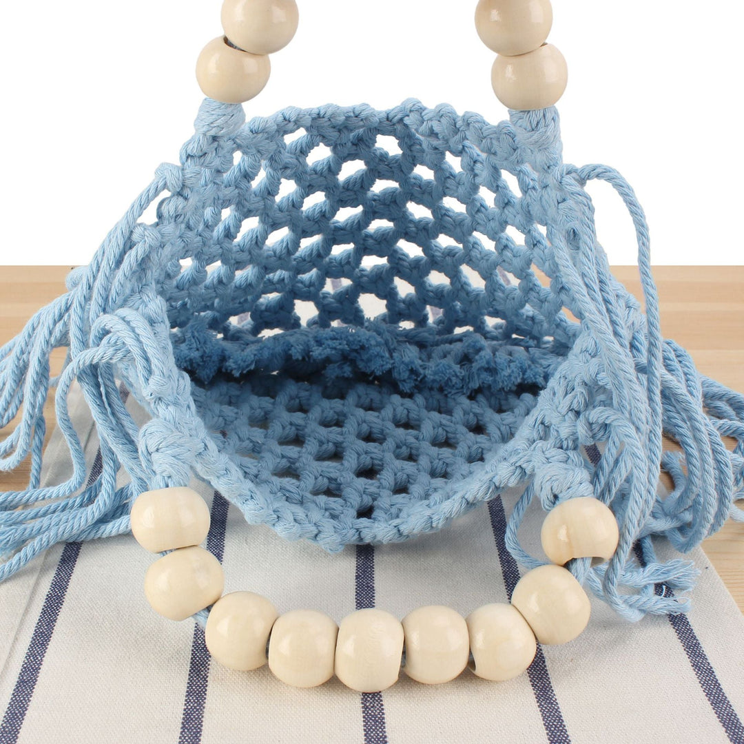 Handmade Macrame Bag with Wooden Handles Kalsten