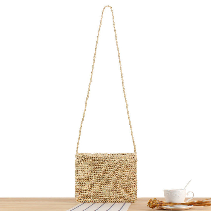 Hand-knotted shoulder bag in modern wicker pattern Kalsten