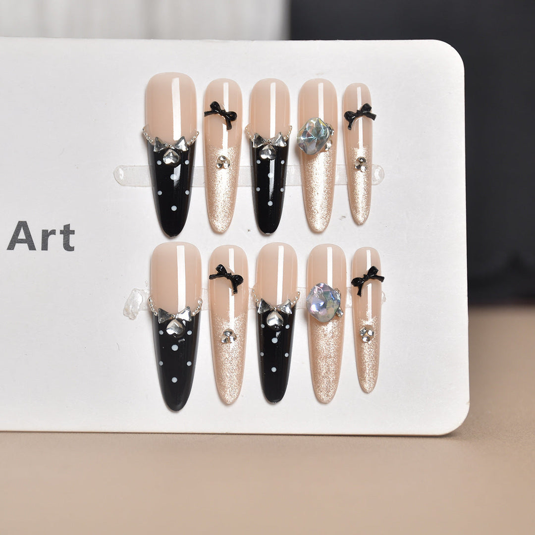 Elegant Crystal-Embellished Stiletto Press-On Nails Kalsten