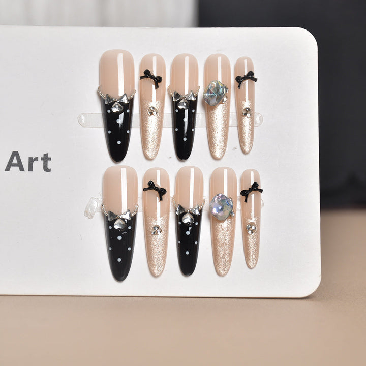 Elegant Crystal-Embellished Stiletto Press-On Nails Kalsten