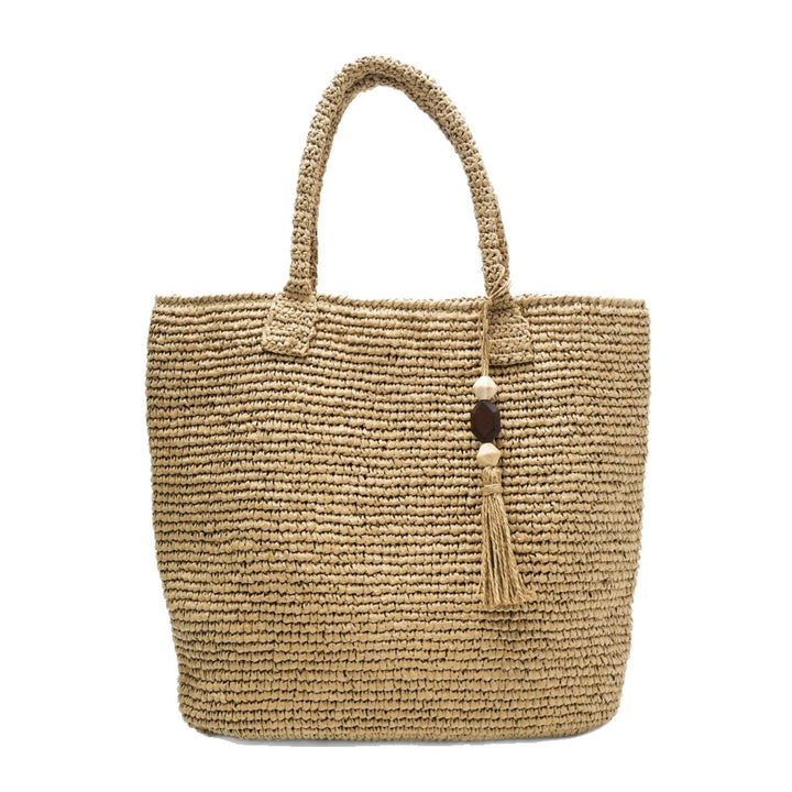 Handmade basket bag with unique fringe pendant Kalsten