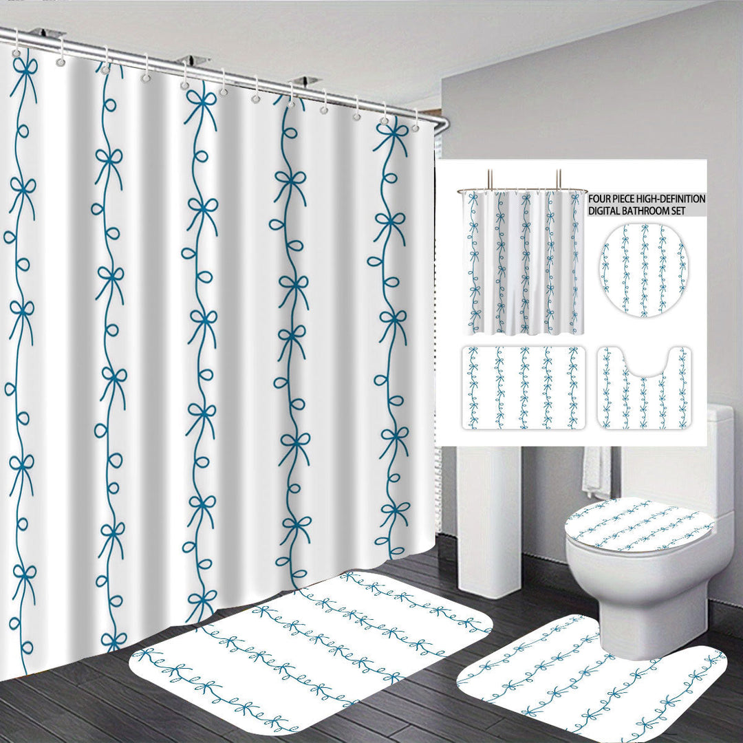 Digital Bow Pattern Bathroom Décor Set Kalsten