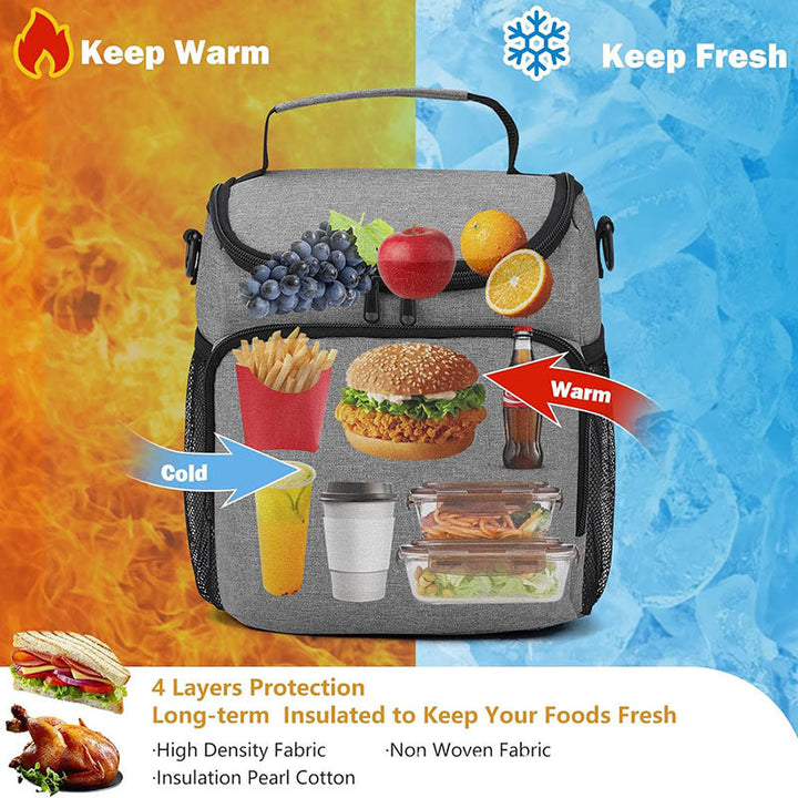 Women's insulated lunch box with multifunctional compartments Kalsten