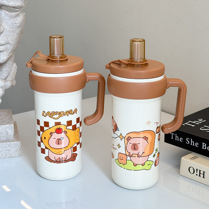 Women's Insulated Drink Bottle with Practical Carry Handle and Cute Animal Design Kalsten