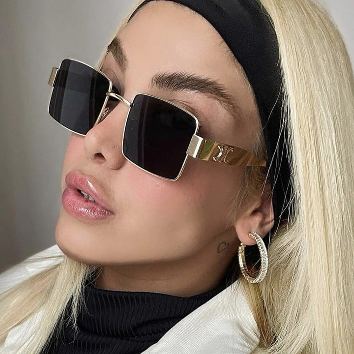 Women's fashionable rectangular sunglasses with high-quality metal frame and polarized lenses Kalsten