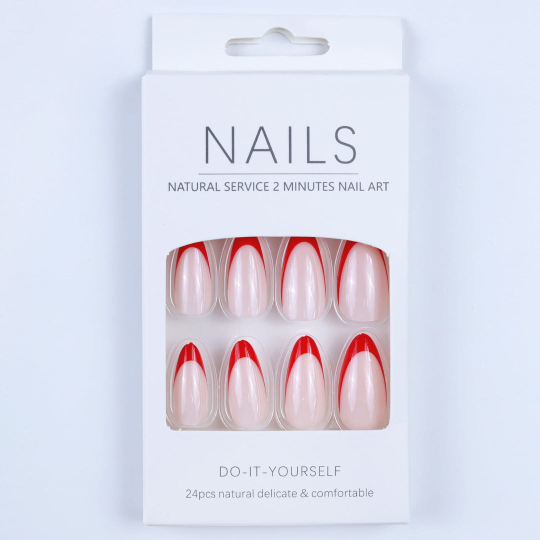 Artificial nails in stylish stiletto design with eye-catching top coat Kalsten
