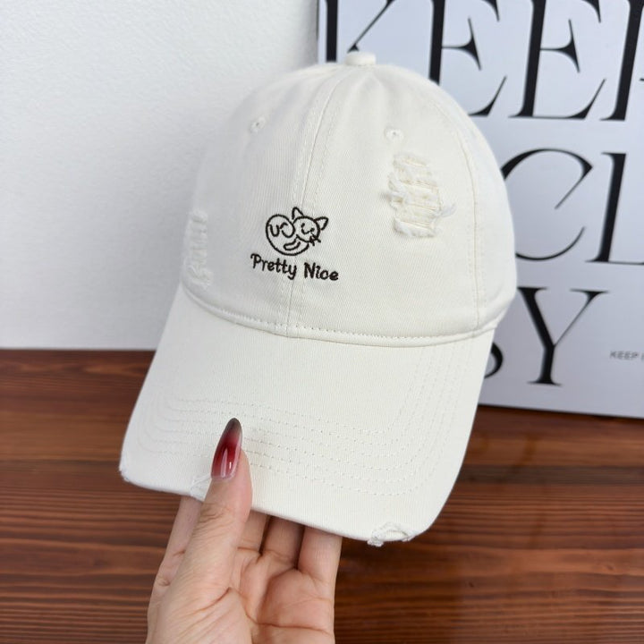 Women's Distressed Casual Embroidered Baseball Cap Kalsten