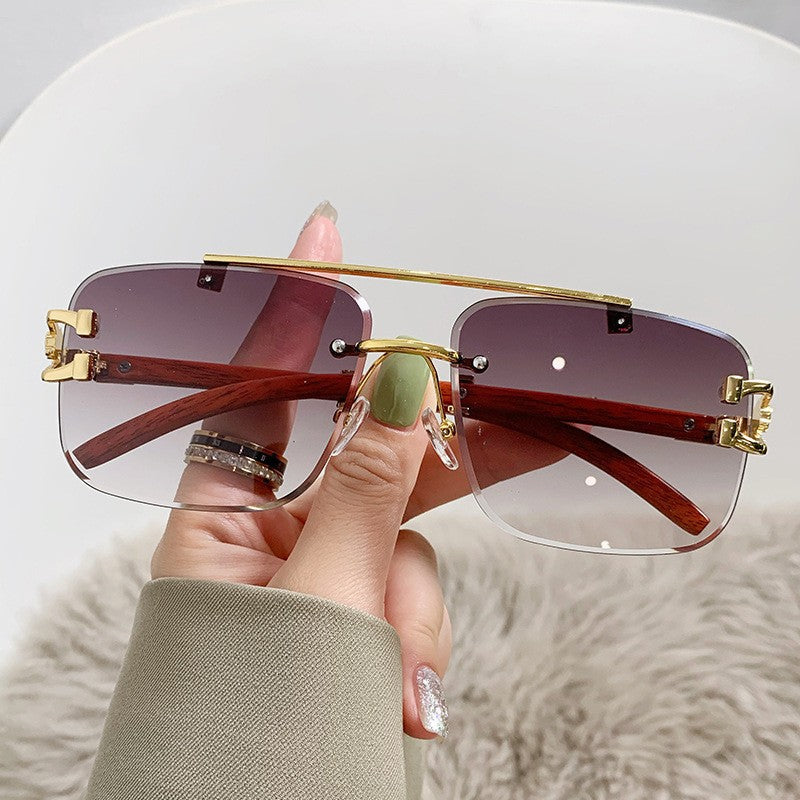 Women's Luxury Sunglasses with Wood and Metal Combination Kalsten