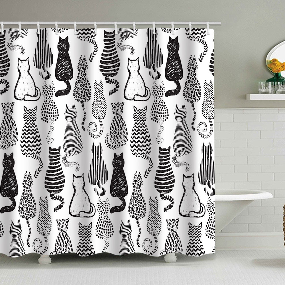 Artistic Dog Illustration Shower Curtain Kalsten
