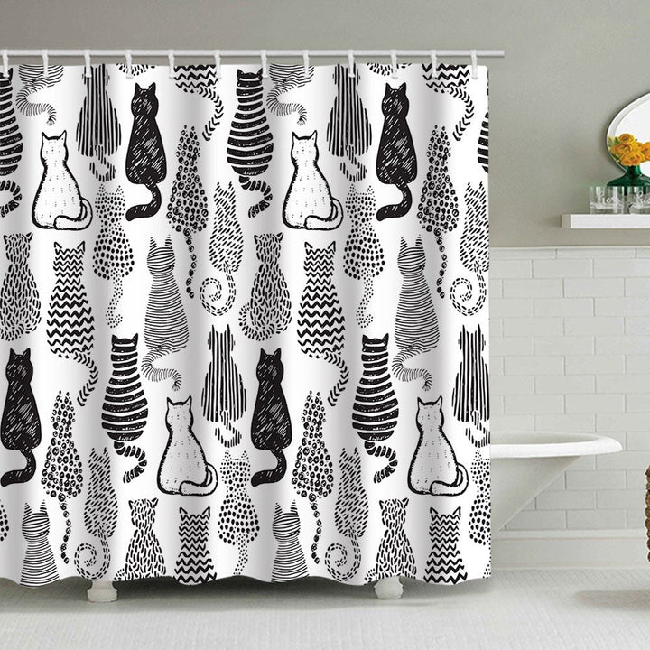 Artistic Dog Illustration Shower Curtain Kalsten