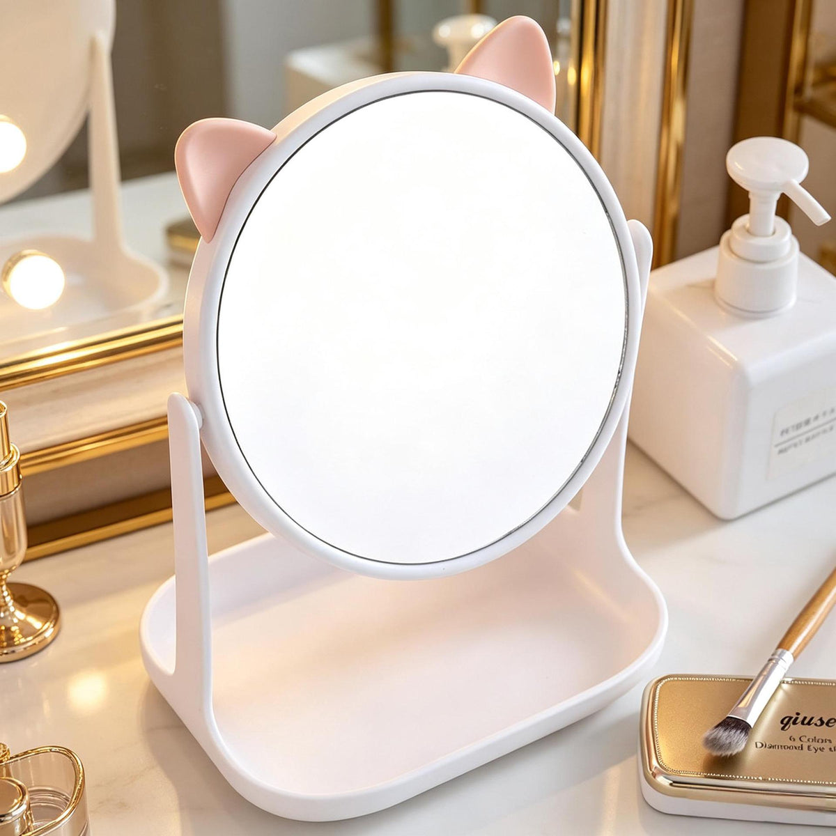 Cute Bunny-Themed Desktop Mirror