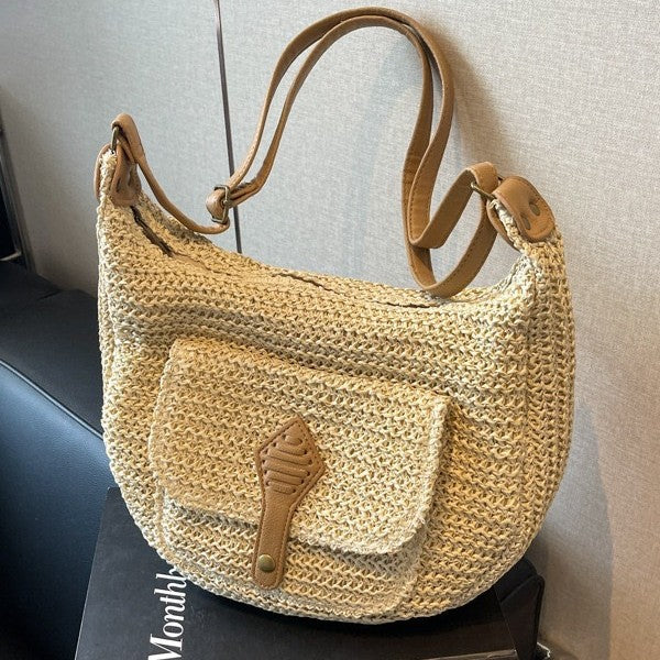 Bucket bag made of fine natural fabric Kalsten