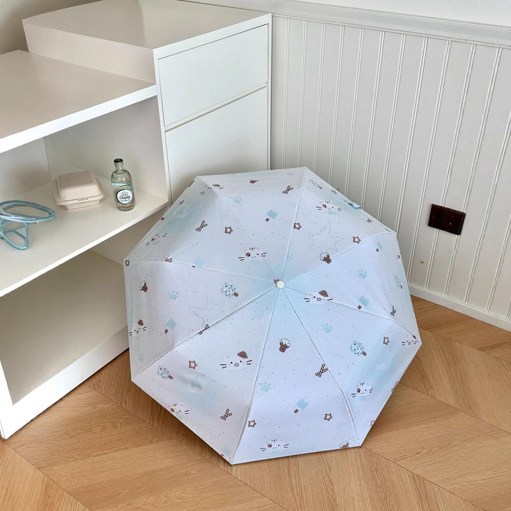 Women's compact folding umbrella with cute Kalsten motif