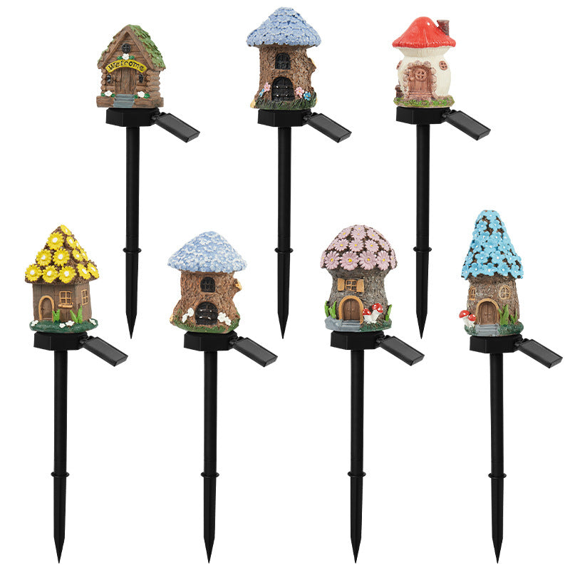 Whimsical Solar-Powered LED Fairy House Garden Stake Kalsten