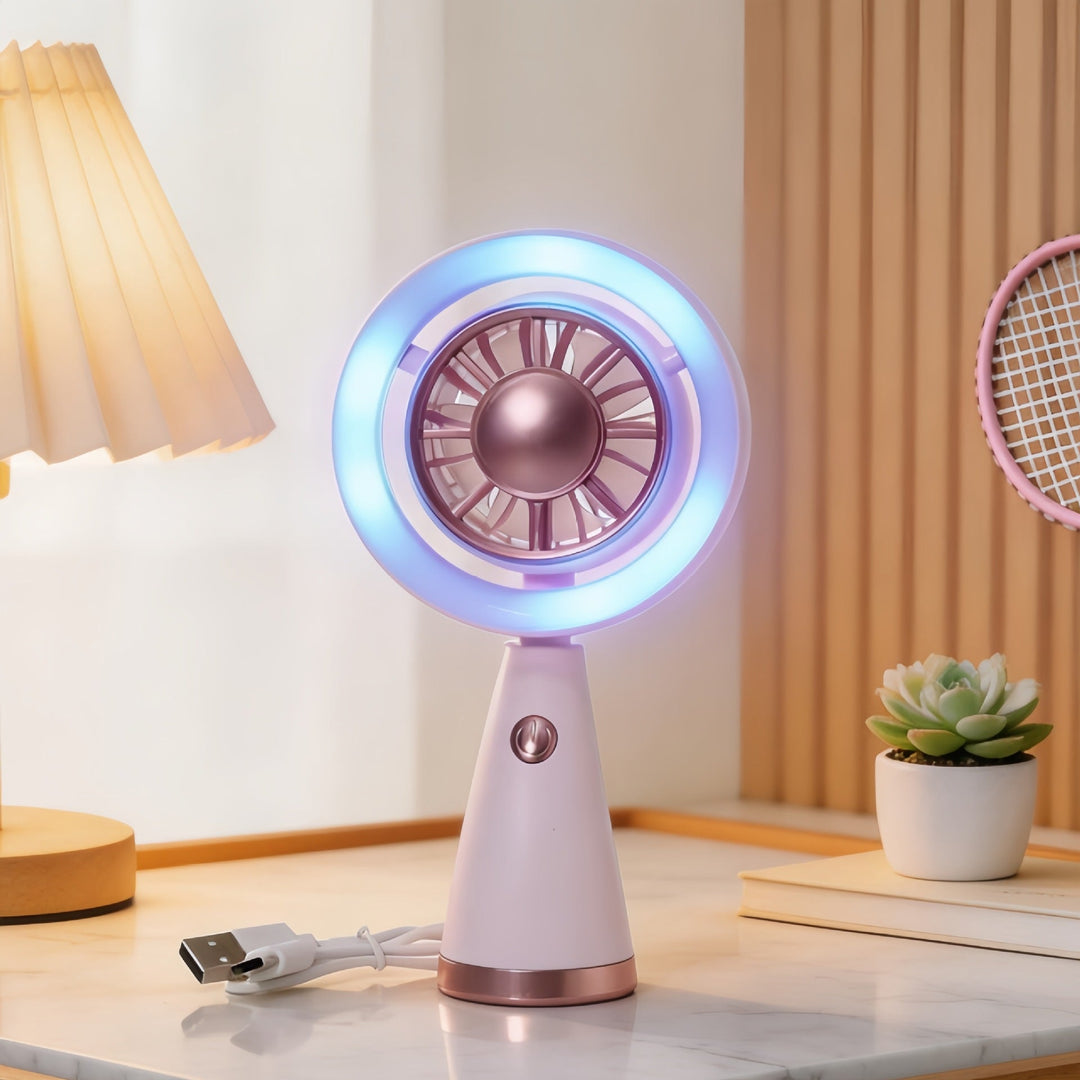 Ladies portable fan with LED light Kalsten