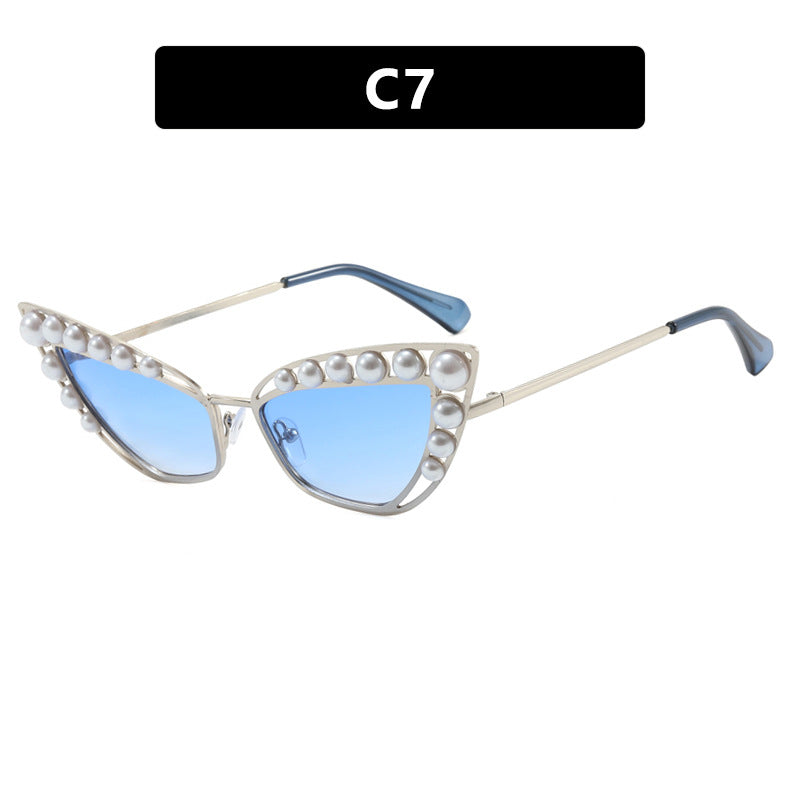Ladies Cat-Eye Sunglasses with Exclusive Pearl Tip Frame Kalsten
