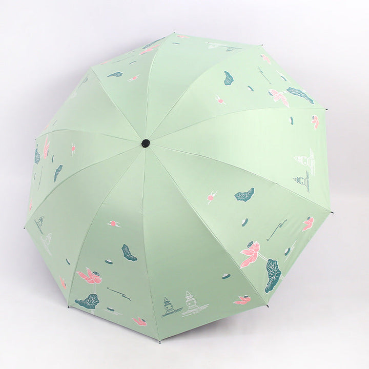 Women Folding Umbrella with Floral Accents Kalsten