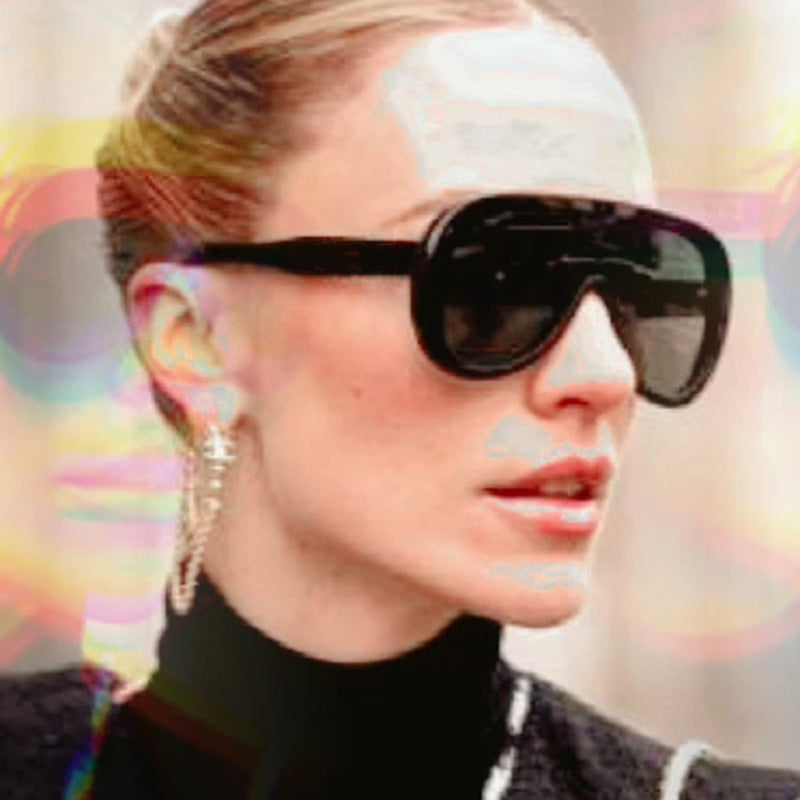 Women’s futuristic sports sunglasses with wide lens and UV protection Kalsten