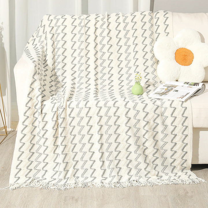 Women's Decorative Zigzag Knit Blanket Kalsten