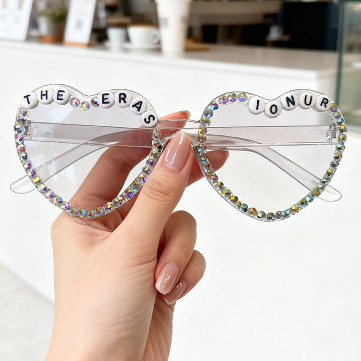 Heart-Shaped Rhinestone-Embellished Sunglasses Kalsten 1787141205