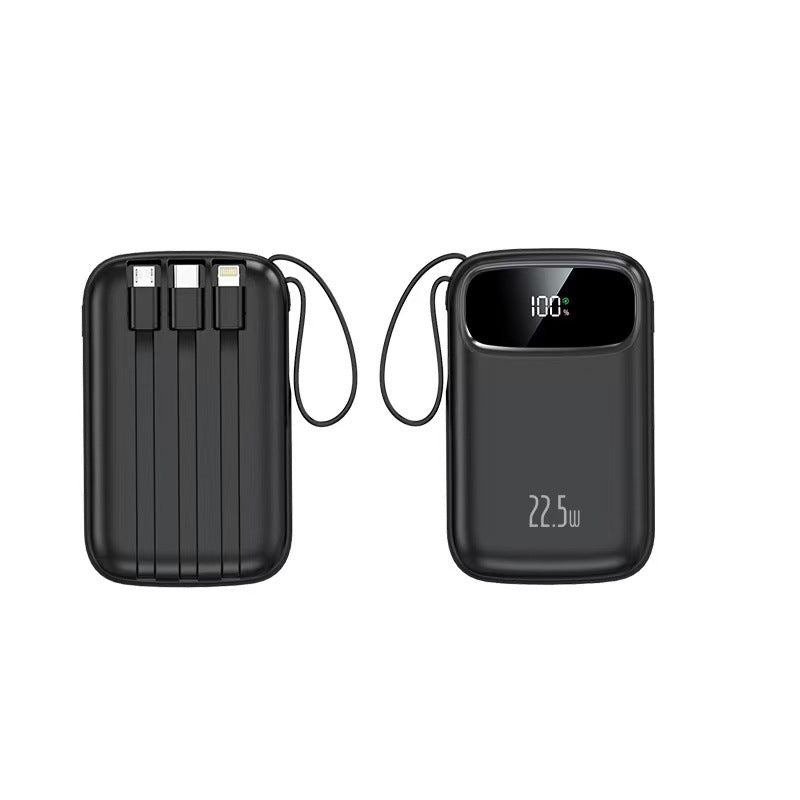 Power bank with integrated charging cable and digital display Kalsten