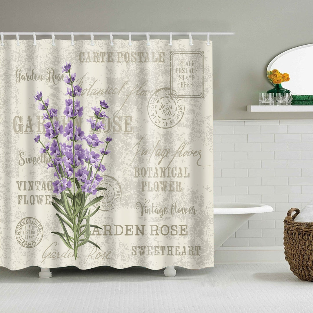 Floral Patterned Bathroom Shower Curtain Kalsten
