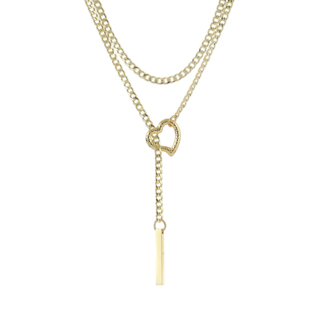 Double Layered Heart Pendant Necklace Kalsten