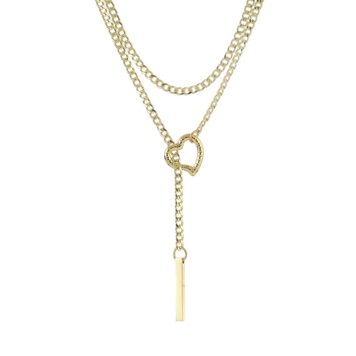 Double Layered Heart Pendant Necklace Kalsten